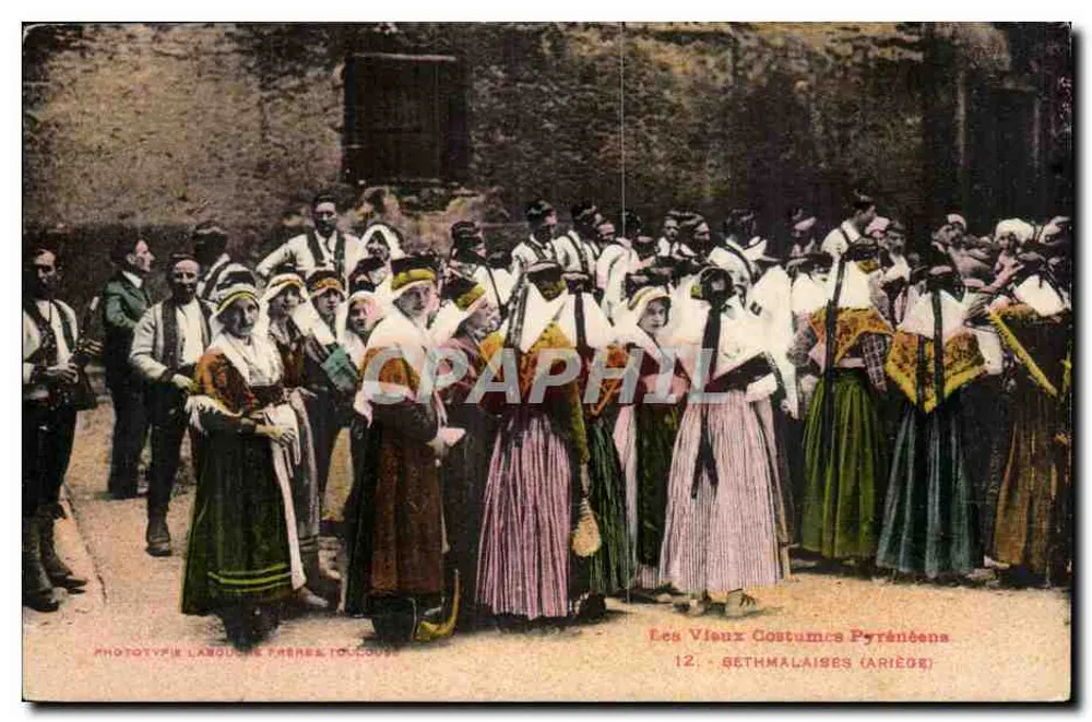 Die alten Pyrenäen-Kleidungen — 12. Bethmalaises (Ariège) — Phototypie Langouët, Toulouse - Vorderseite