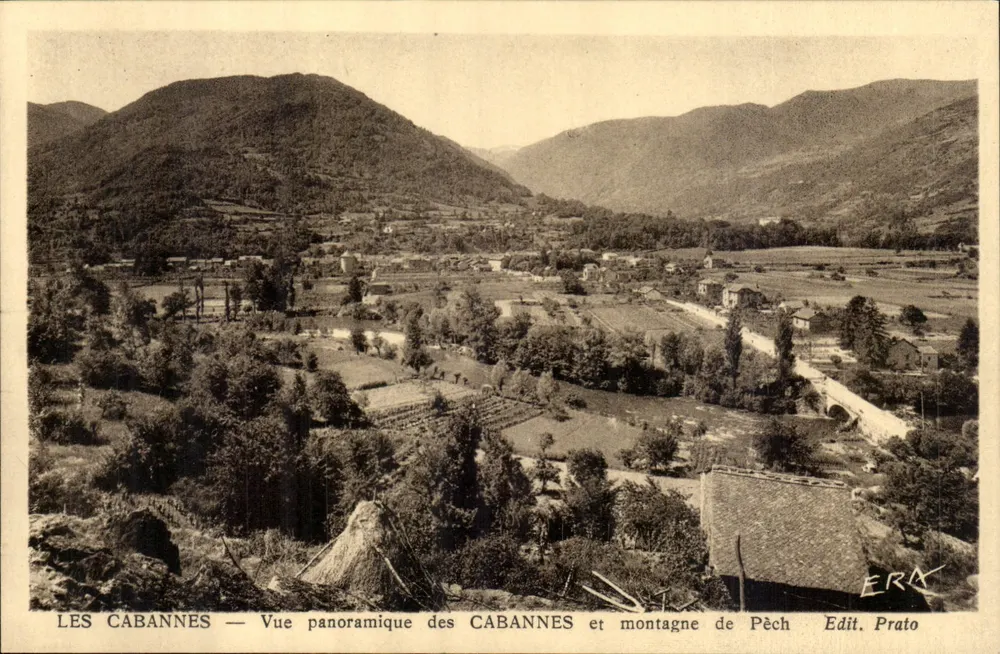 Die Cabannes — Panoramablick auf Die Cabannes und den Berg Pèch — Edit. Prato - Vorderseite