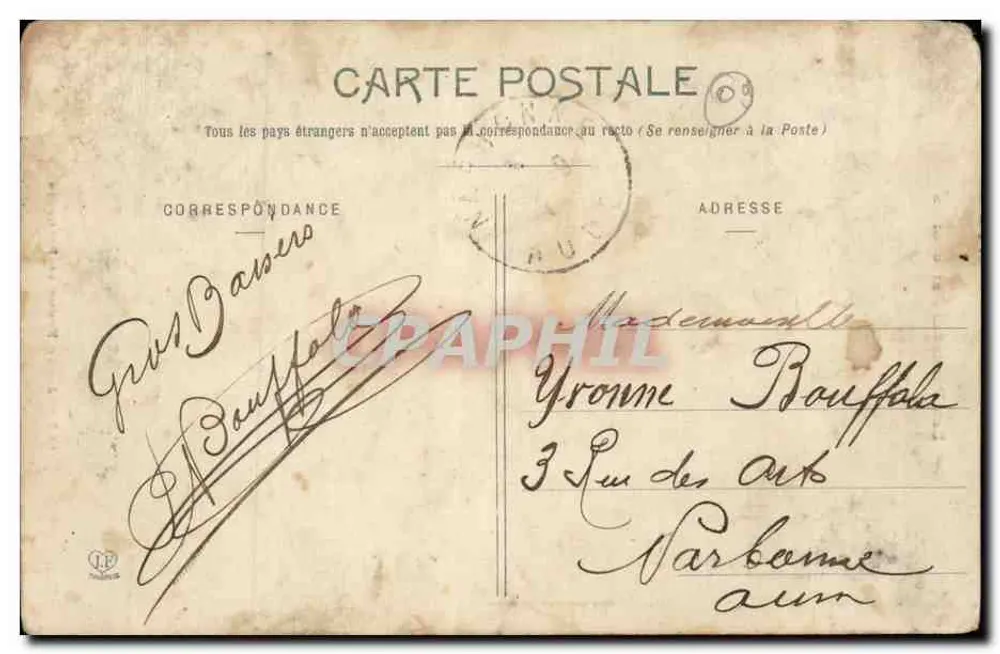 Junge Frau aus Bethmale — Les Pyrénées Ariégeoises — Phototype Larbuche Frères, Toulouse, Nr. 167 - Rückseite
