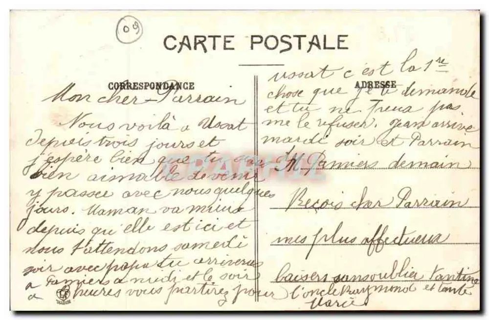 Ussat-les-Bains — Ausgang der Messe in der Kapelle des Parks — Pyrenees-Ariege, Nr. 1429 - Rückseite