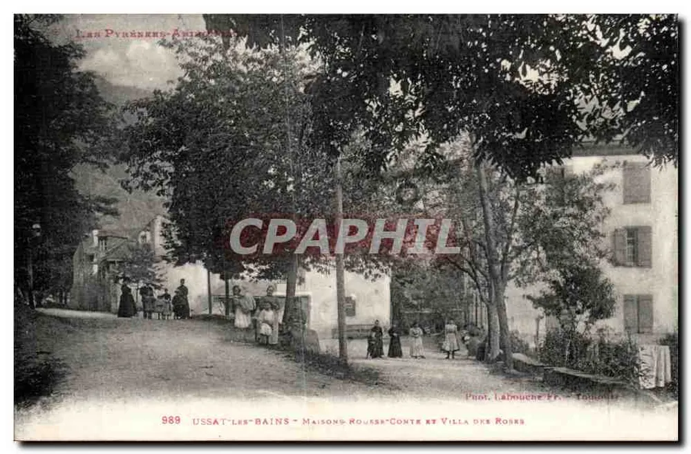 Ussat-les-Bains - Maison Rousse-Conte und Villa des Rooks — Foto. Labouche Fr. - Toulouse - Vorderseite