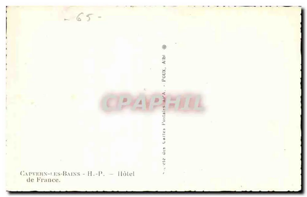Capvern-les-Bains — Hotel — Verlag POUUX, Albi - Rückseite