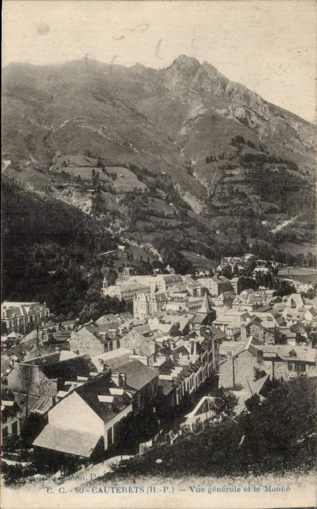 Cauterets (H.-P.) — Vista geral e o Monné — C.C. - 80 - Frente