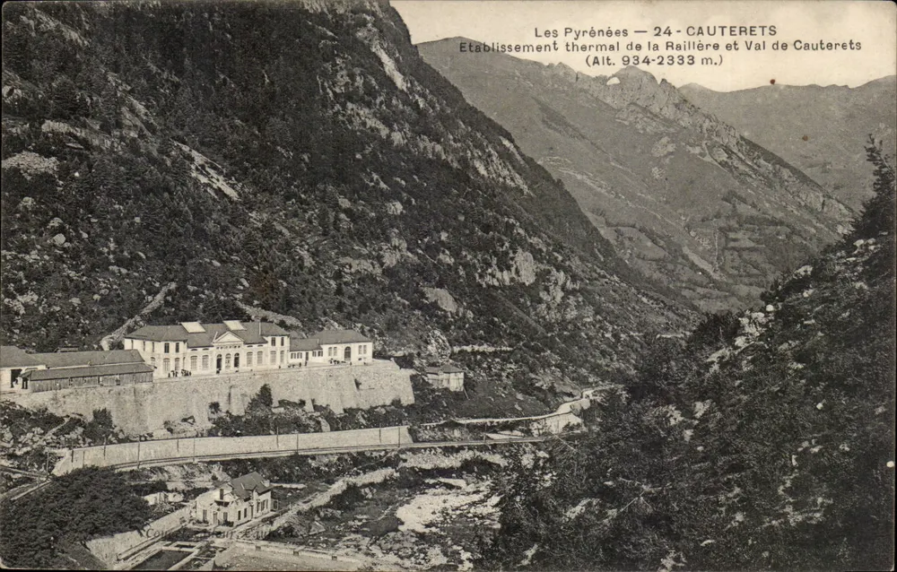 Die Pyrenäen — 24 — Cauterets — Thermalbad La Raillière und Val de Cauterets (Höhe 934–2333 m.) - Vorderseite