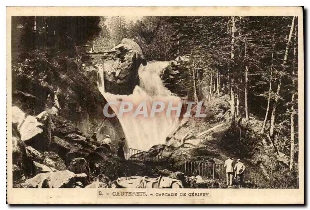 Cauterets - Cachoeira de Cériséy — Héliogravure Labonche Frères, Toulouse - Frente