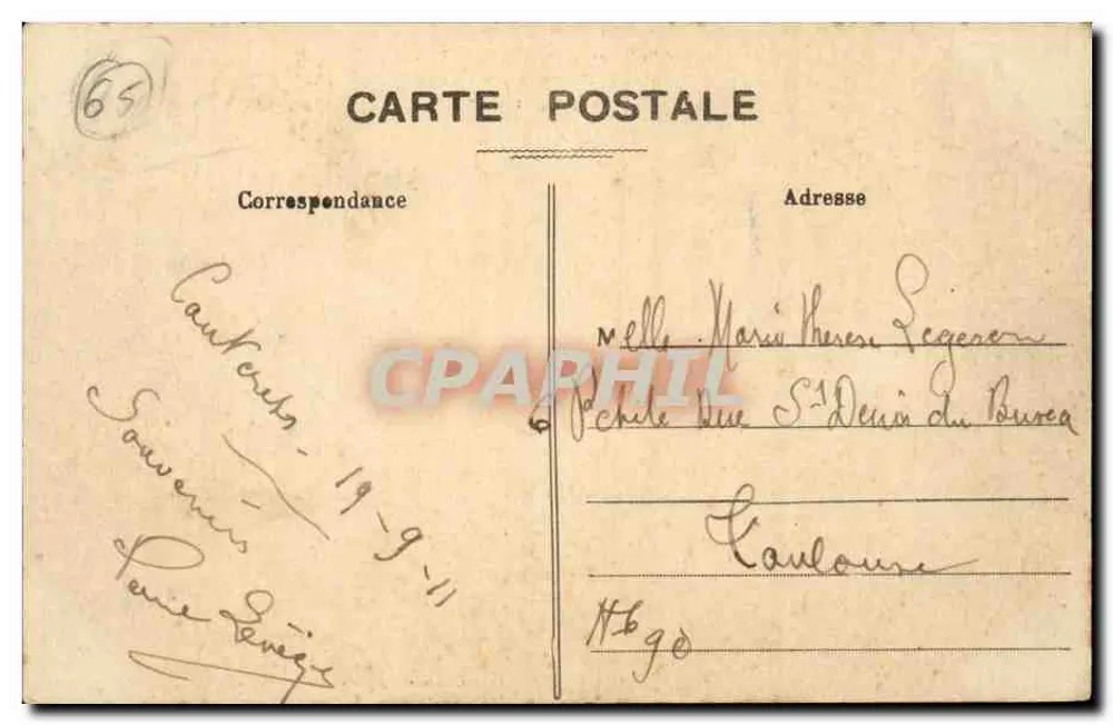 As Pirineus - 57 - CAUTERETS - Estrada de Pierrehette-Cauterets - O Limaçon (Alt. 815m) — Couget, editor, Cauterets - Verso