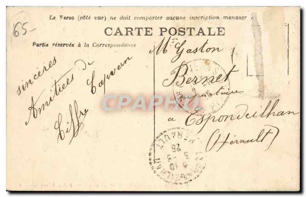 Capvern-les-Bains (H.-P.) — Avenida dos Nozes — editor H.P. n°4 - Verso