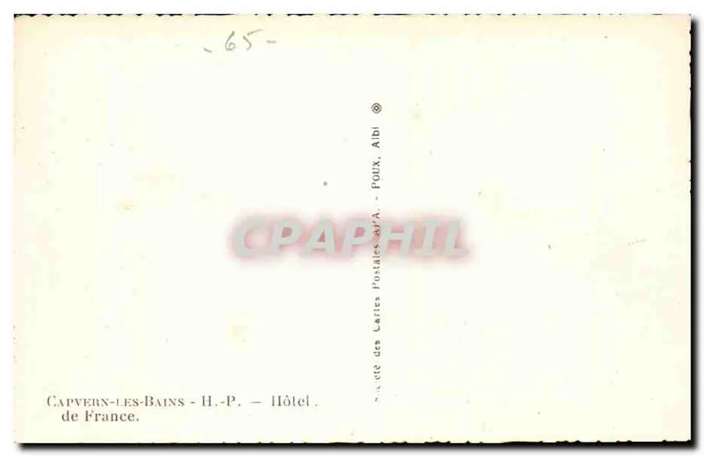 Capvern-les-Bains — Hotel — Verlag POUX, Aldi - Rückseite
