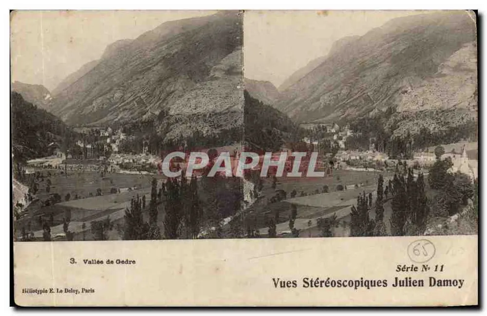 Tal von Gédre — Stereobilder Julien Damoy, Serie Nr. 11 - Vorderseite