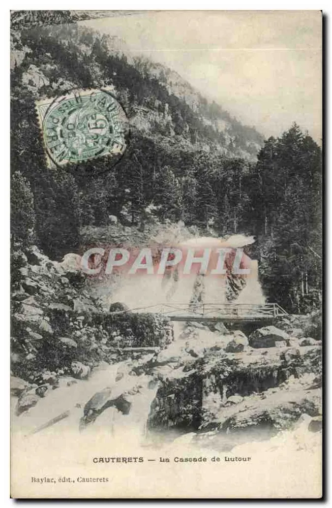 Cauterets — A Cascata de Lutour — Baylac, editor, Cauterets - Frente