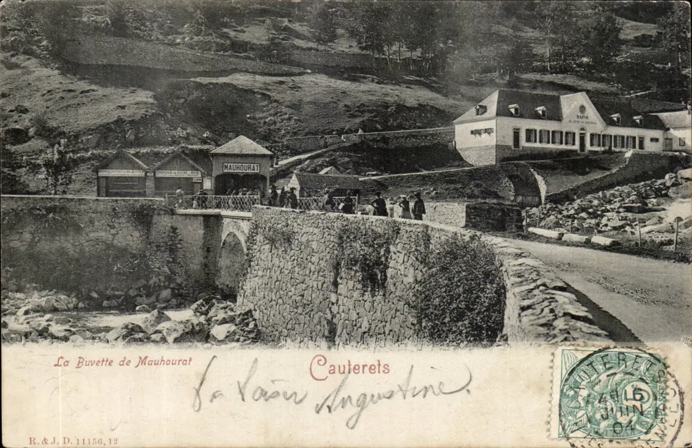 A Buvette de Mauhourat — Cauterets — R.&J.D. 11158,12 - Frente