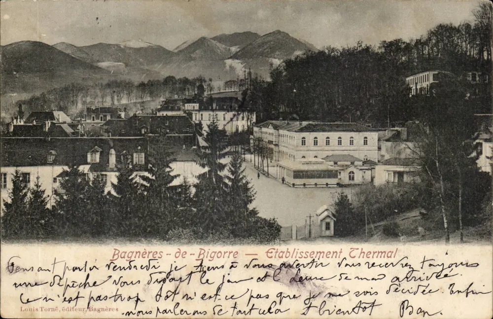 Bagnères-de-Bigorre — Establecimiento Termal — Louis Torné, editor - Anverso