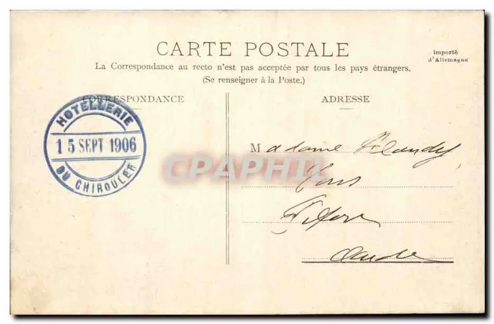 Hêtes. Pirineus — Hotel de Chiroulet — Sajou Libraire, Bagnères-de-Bigorre - Verso