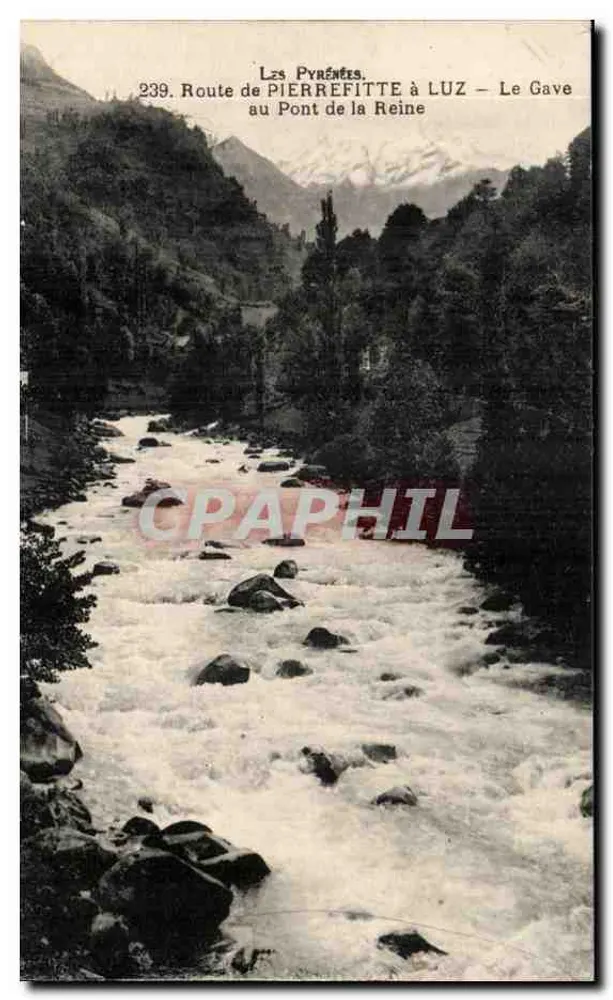 Route von Pierrefitte nach Luz — Der Gave am Pont de la Reine — Die Pyrenäen - Vorderseite