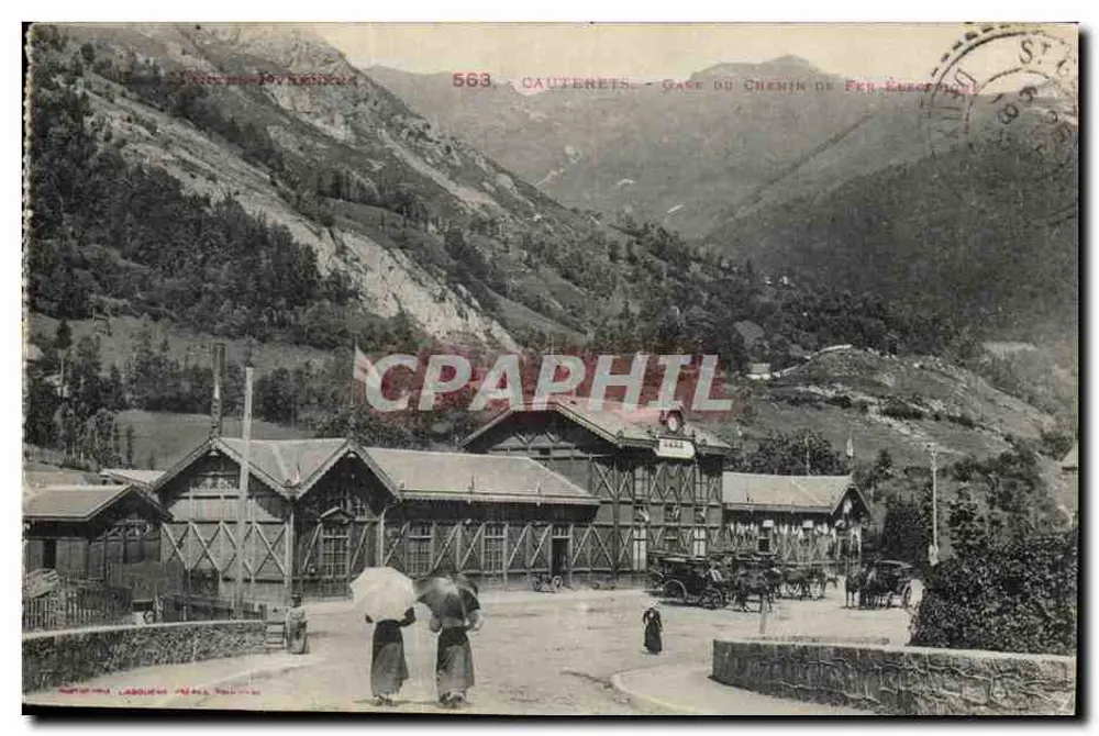 Cauterets - Estação do Caminho de Ferro Érégion - Editor: Martin & Labouche, n° 563 - Frente