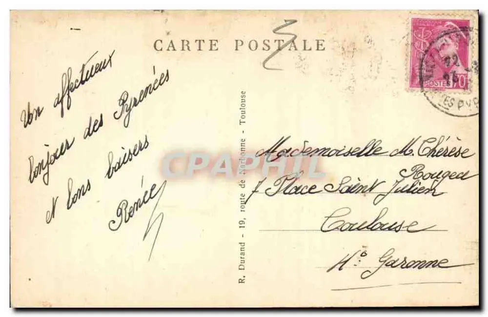 Cauterets — Cascata de Lutour — Ponte da Espanha — editor Nars - Verso