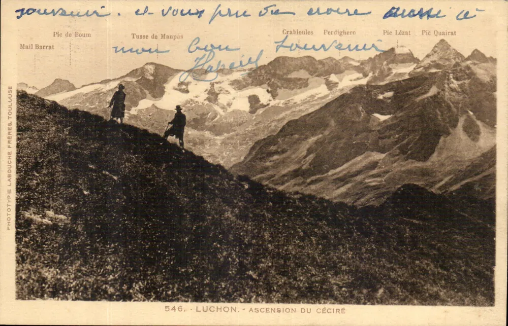 Luchon — Ascensão do Céciré — Fototipia Labouche Frères, Toulouse, n°546 - Frente