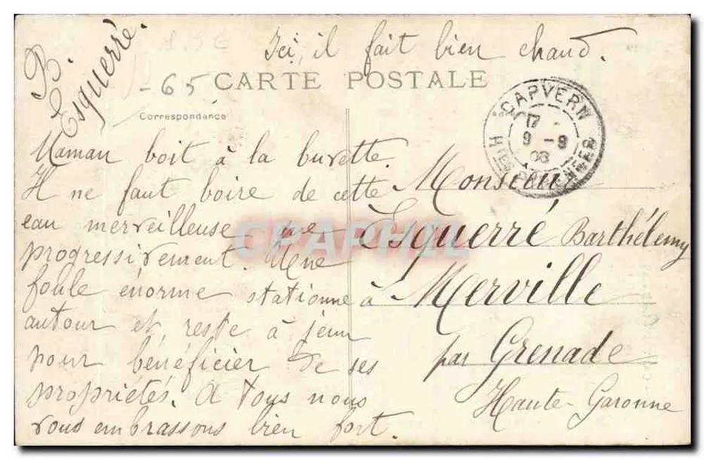 CAPVERN-LES-BAINS - A Buvette — editor Vainsit e Vainsit, n° 557 - Verso