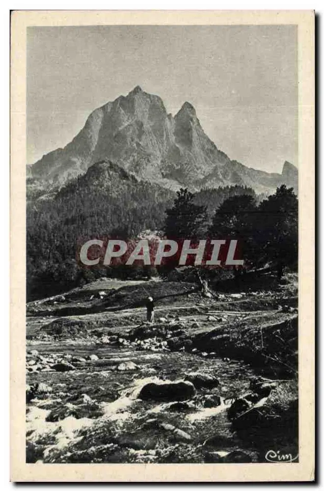 Pico do Midi d'Ossau — Os Pirineus — Héliogravure C. Macon - Frente