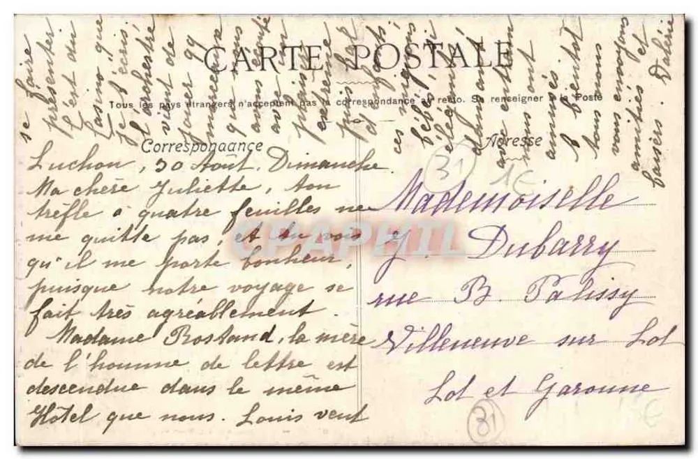 Gouffre de Bonhau - Luchon (H.-G.) — editor H.-G. (Haut-Garonne) - Verso