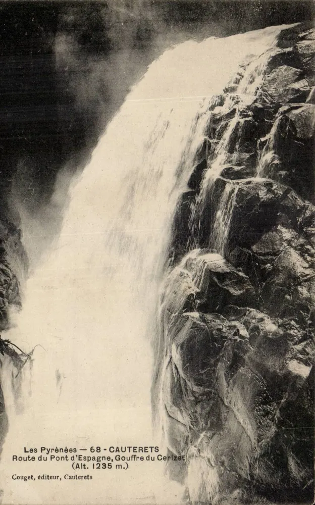 Die Pyrenäen — 68 — Cauterets — Gouffre du Cerizet (Höhe 1235 m.) — Couget, Verlag, Cauterets - Vorderseite