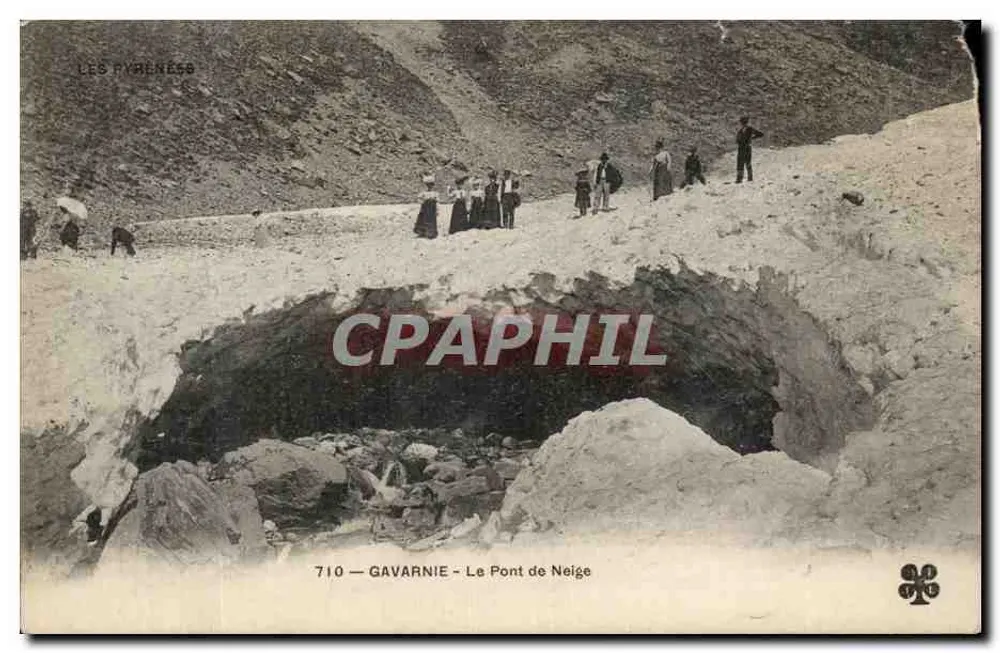 Gavarnie — O Ponte de Neve — Editor Les Pyrénées, n° 710 - Frente