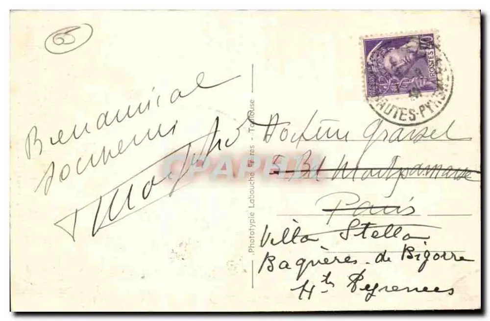 Cauterets — Cachoeira de Cécirey — LF Toulouse, n° 1053 - Verso