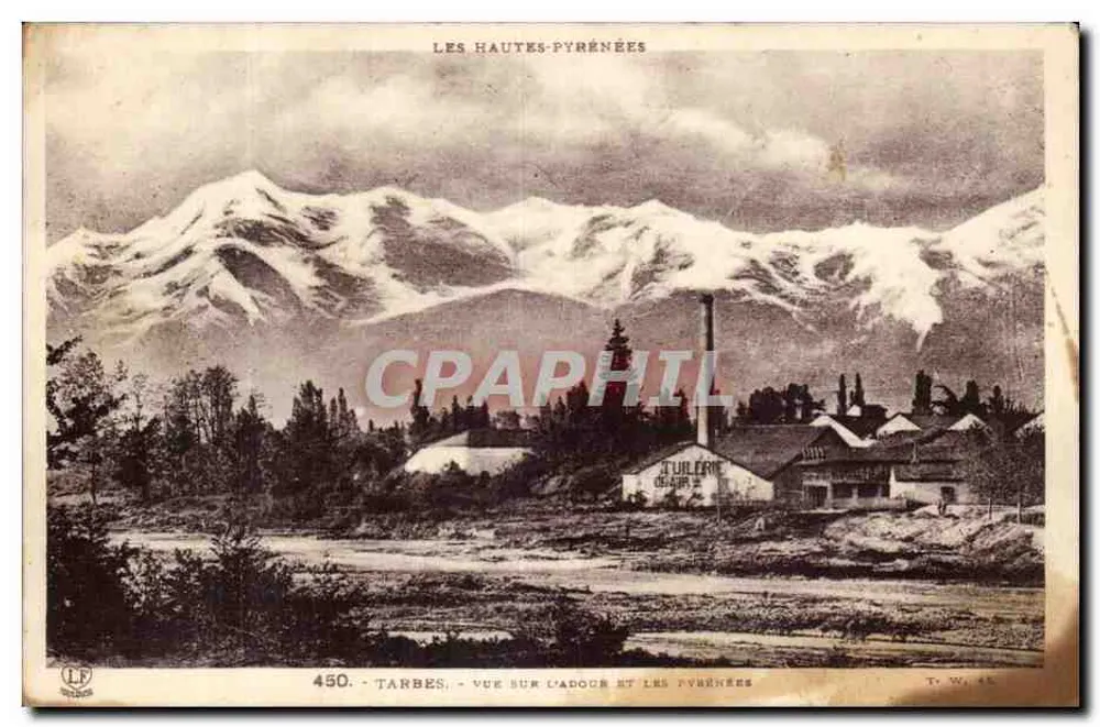 Tarbes — Ansicht des Adour und der Pyrenäen — T. W. 45, n° 450 - Vorderseite