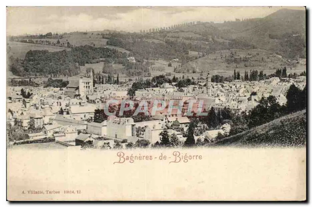 Bagnères-de-Bigorre — vista panorâmica — A. Villatte, Tarbes, n°10514 - Frente