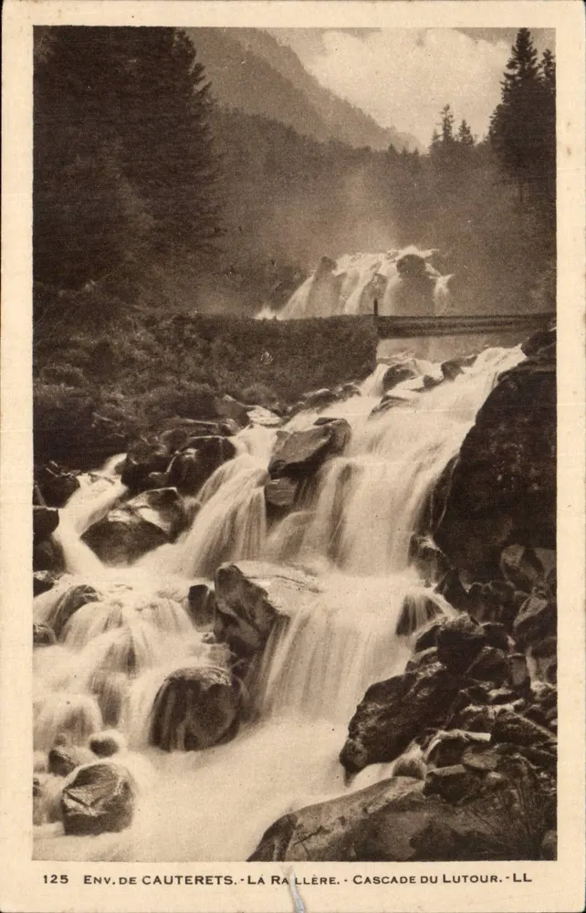 Ansicht von Cauterets - La Rallère - Wasserfall du Lutour — LL, Nr. 125 - Vorderseite