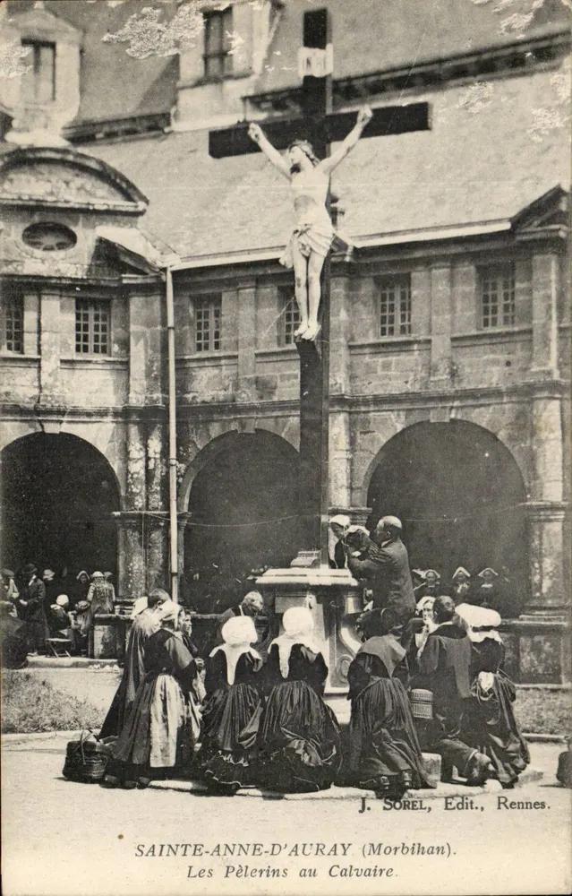 Sainte-Anne-d'Auray (Morbihan) — Pilger am Kalvarienberg — J. Sorel, Verlag, Rennes - Vorderseite