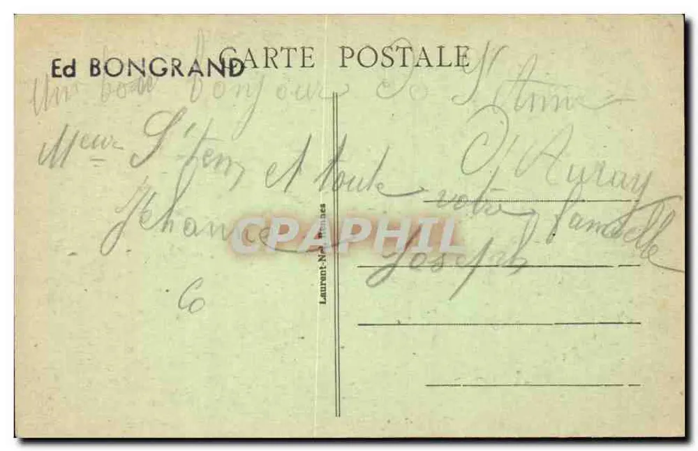 Estátua de Santa Ana de Auray — editor Ed Bongrand - Verso