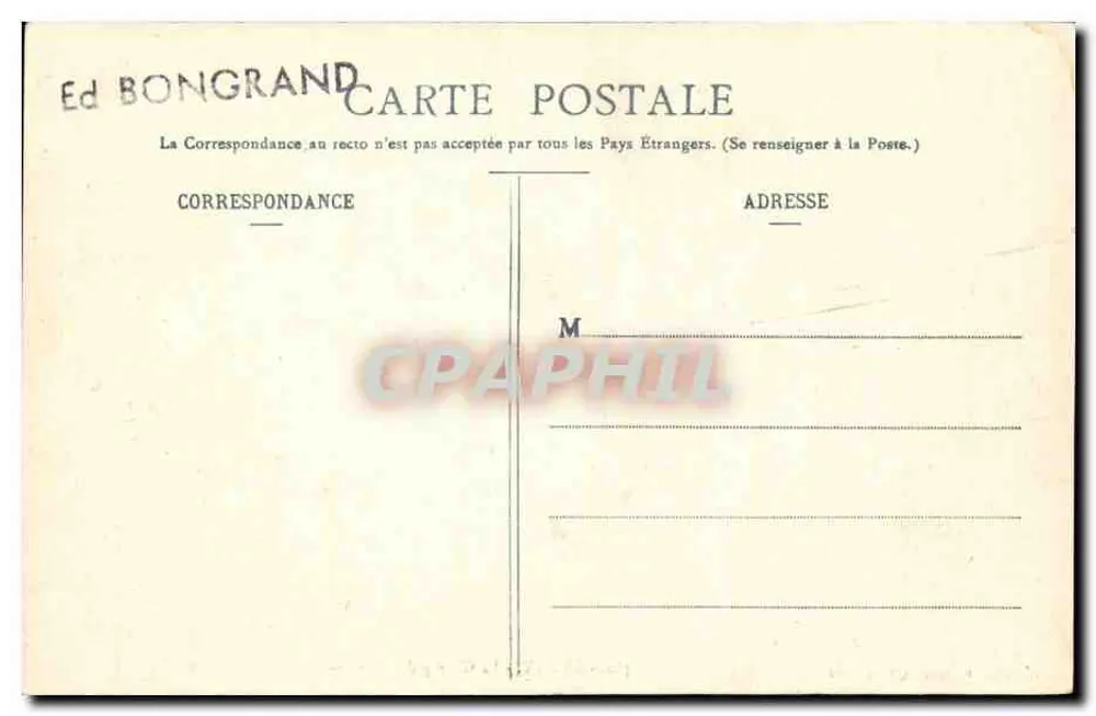 Auray - O Campo dos Mártires — editor Ed Bongrand, n° 380 - Verso