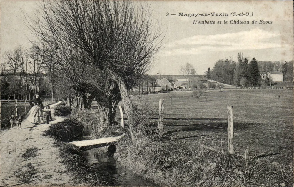 Magny-en-Vexin (S.-et-O.) — Ansicht von L'Aubette und Schloss Boves — unbekannter Verlag, Seriennummer 9 - Vorderseite