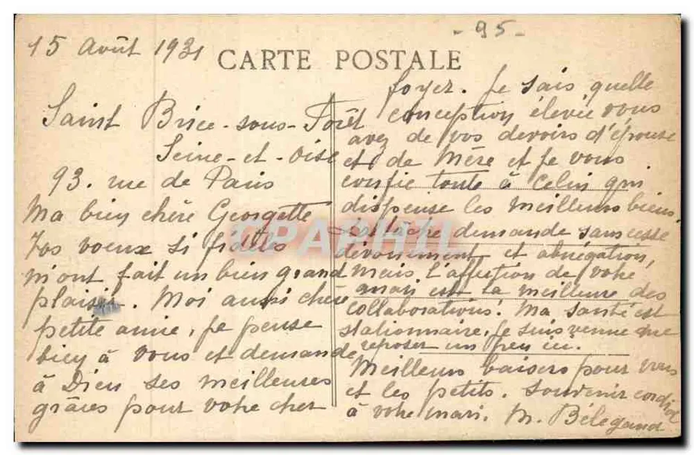 Saint Brice-sous-Forêt — Rue de Paris — editor não identificado - Verso