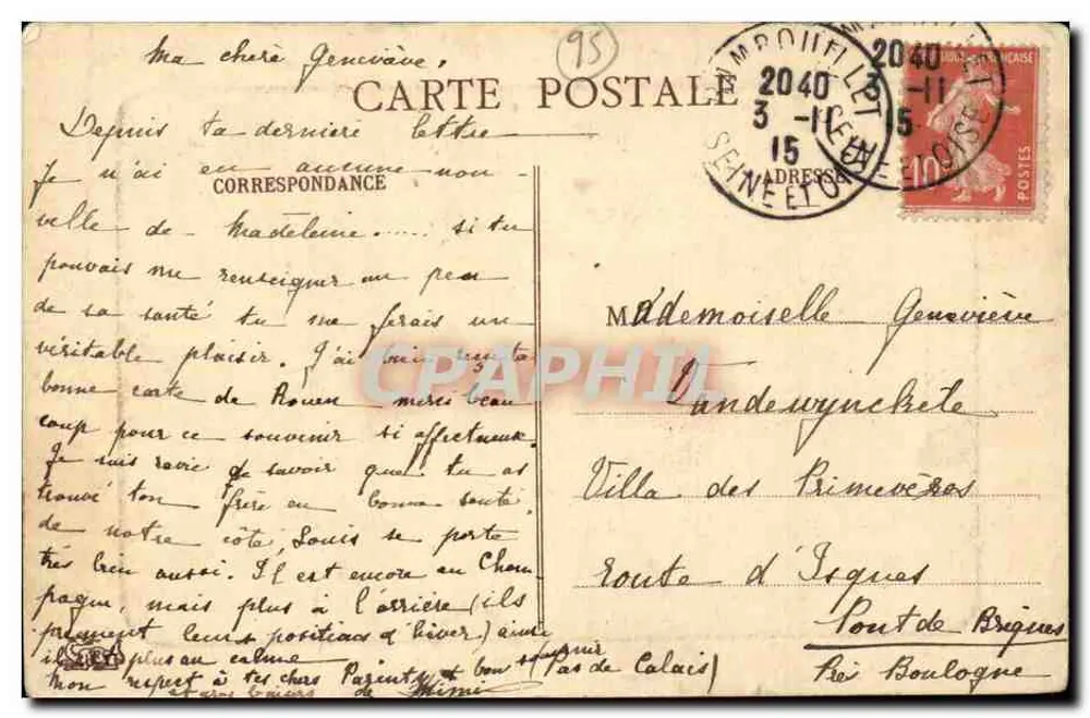 Rambouillet — L'Église — Éditeur inconnu, n° 167 - Rewers