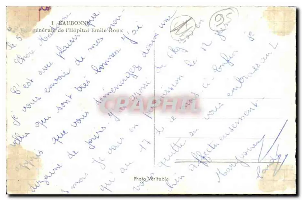 Krankenhaus Emile Roux — Allgemeiner Blick — Photo Véritable - Rückseite