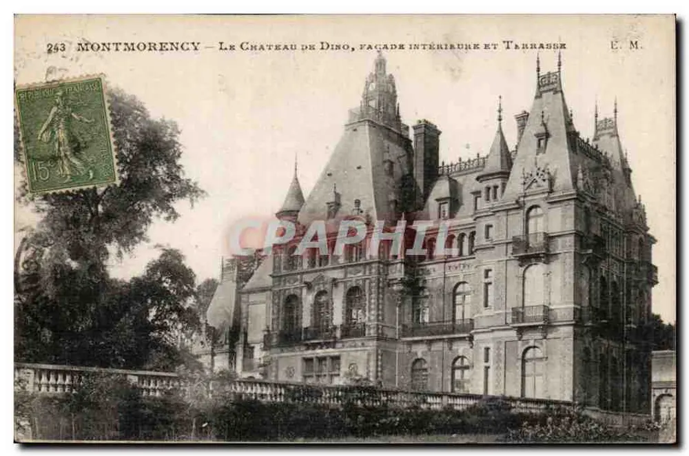 Montmorency — Das Schloss Dino, Innenfassade und Terrasse — E.M. - Vorderseite