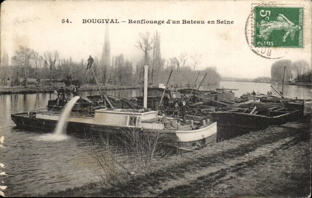 Bougiyal — Rettung eines Bootes auf der Seine — Ossert édit. Rueil - Vorderseite