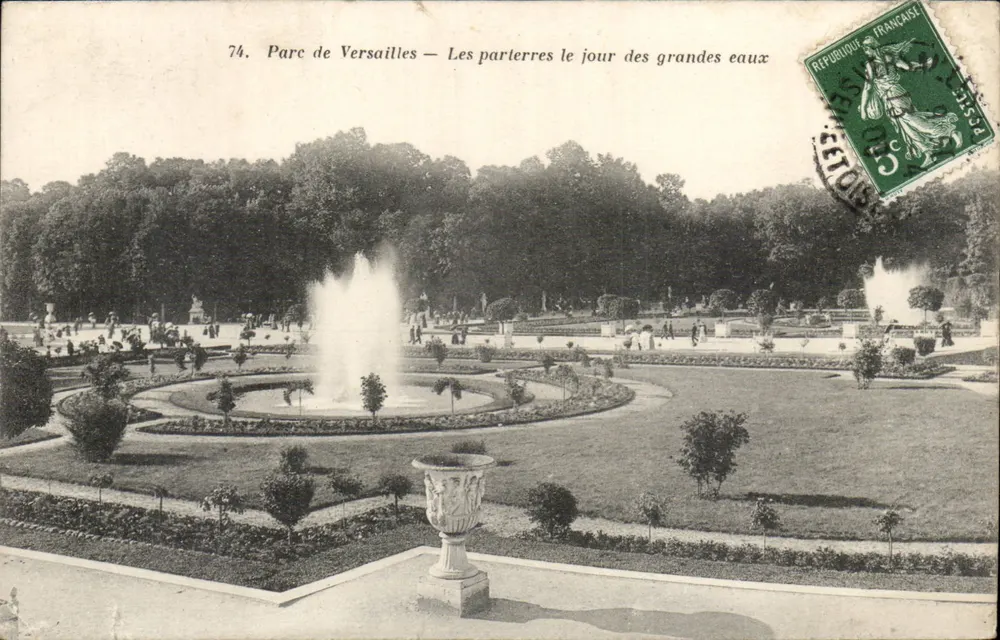 Parc de Versailles — Die Parterres an dem Tag der großen Wasser — Héliotypie Bourdier et Faucheux, n°74 - Vorderseite
