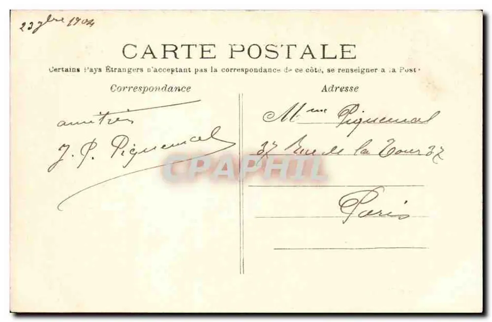 Chatou — Place de l'Hôtel de Ville, Station de Tramway — G. Baudinière Rueff ci. Capelle - Verso