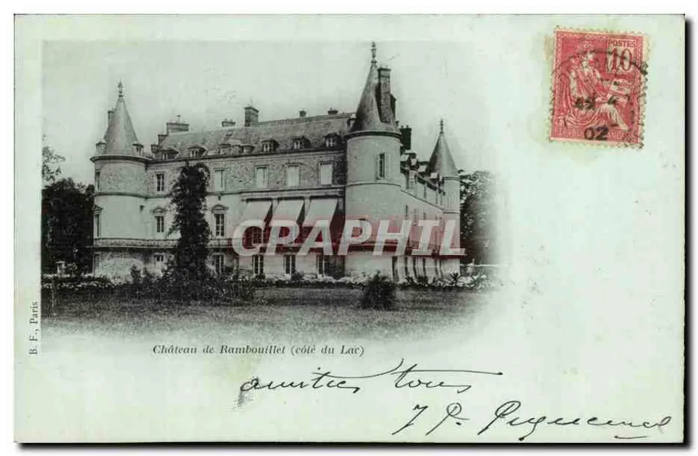 Castelo de Rambouillet (lado do Lago) — B. F., Paris — número de série não visível - Frente