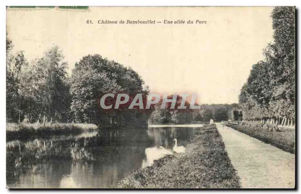 Castello di Rambouillet — Un viale del Parco — Librairie Nouvelle, Rambouillet - Recto