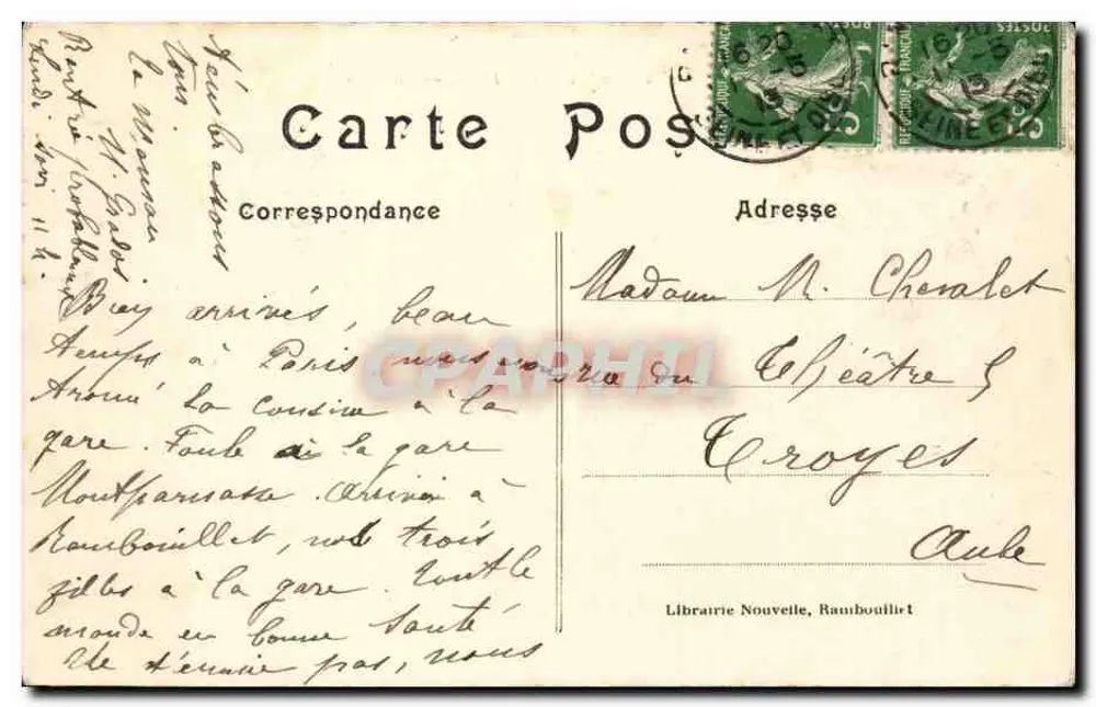 Castello di Rambouillet — Un viale del Parco — Librairie Nouvelle, Rambouillet - Verso