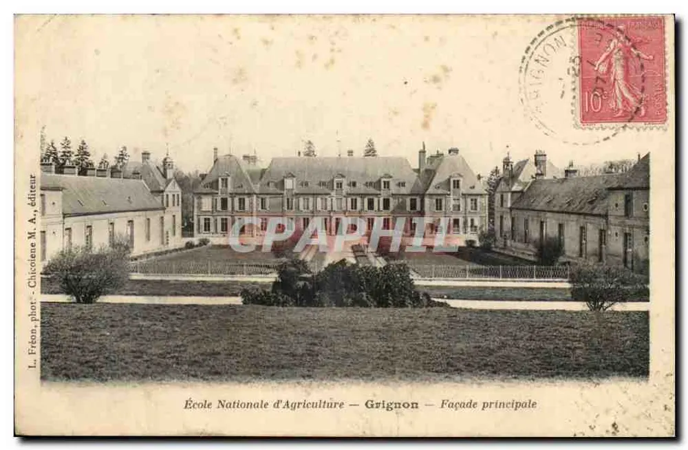 Escola Nacional de Agricultura — Grignon — Fachada principal — L. Fréton, fot. - Chicotene M. A., editor - Frente