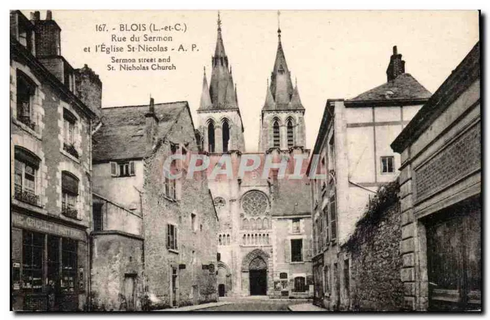 Blois (Loir-et-Cher) — Rue du Sermont und die Kirche Saint-Nicolas — Papeghin, Paris-Tours, n°167 - Vorderseite