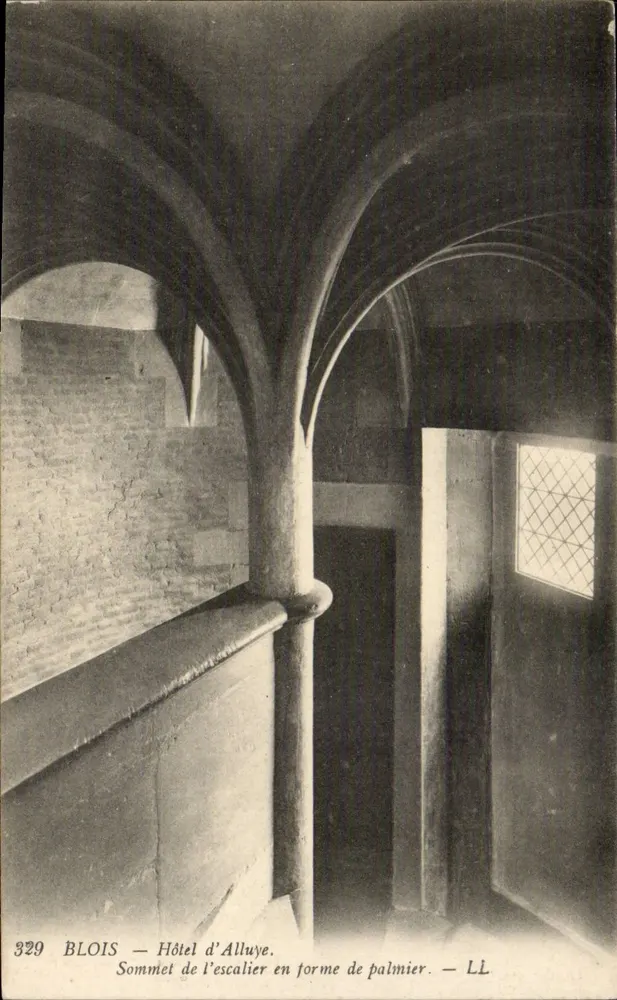 Blois — Hôtel d'Alluye. Oben am Stiege mit Palmblattform — LI - Vorderseite