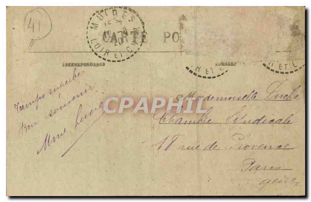 Muides (Loir-et-Cher) — Castelo do Collier — Fototipia C. Vannler, Blois - Verso