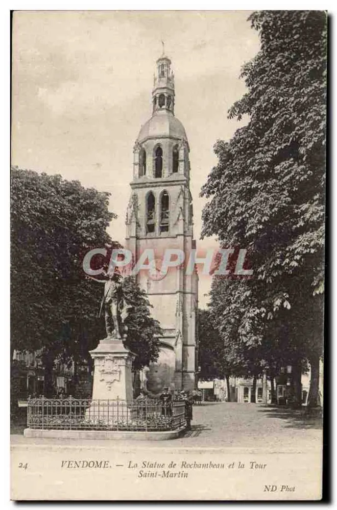 Vendôme — Die Statue von Rochambeau und der Turm Saint-Martin — ND Phot - Vorderseite