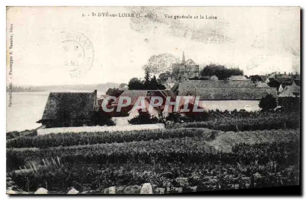 Saint-Dyé-sur-Loire (Loire-et-Cher) — Allgemeiner Blick und die Loire — Phanéopie & Xambier, Lithografie - Vorderseite